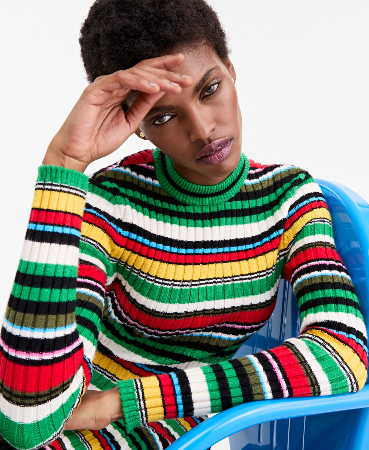 Theophilio X Macy's Women's Long-Sleeve Ribbed Striped Sweater Dress, Exclusive
