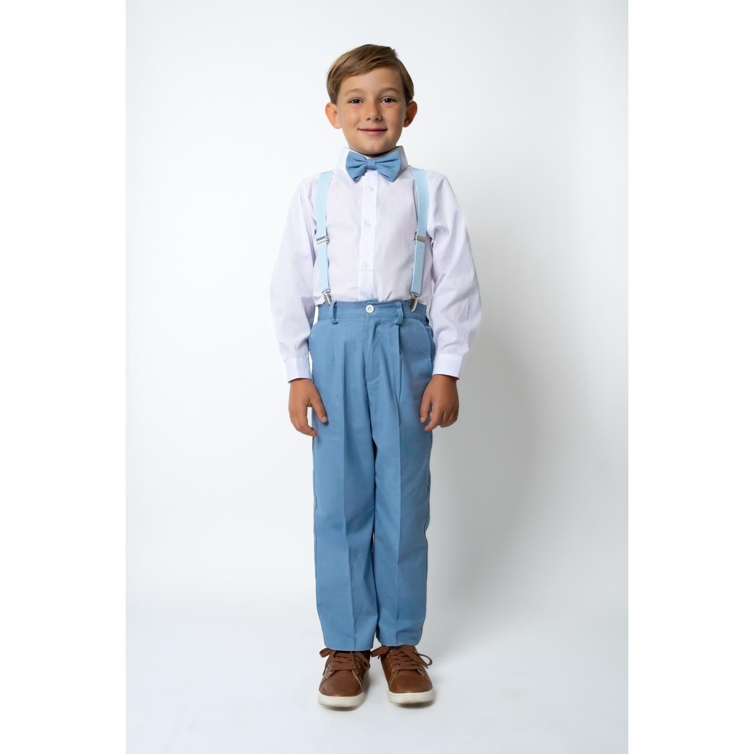 Little Boys Barn Safari Linen 4-Piece Shirt, Bowtie, Suspenders and Pants Set