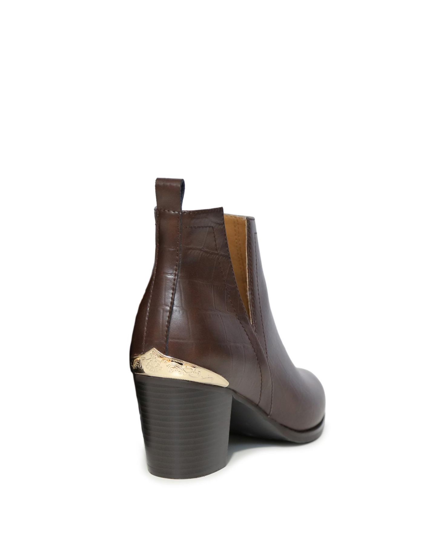 Женские ботинки Belle & Bloom Austin Croc Embossed Ankle Boot, цвет: Шоколадный — фото 3