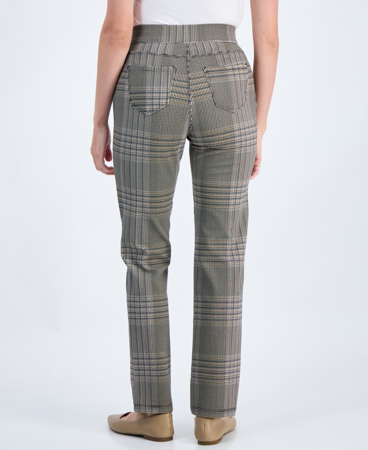 Style & Co Petite Plaid High-Rise Pull-On Ponte Pants, Macy's Exclusive