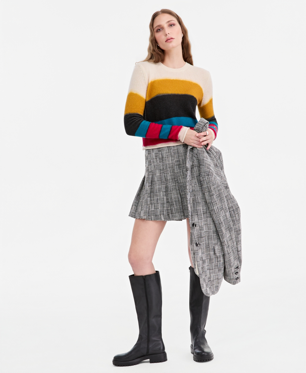 Jonathan Cohen X Macy's Women's Striped Crewneck Wool-Blend Sweater, Exclusive