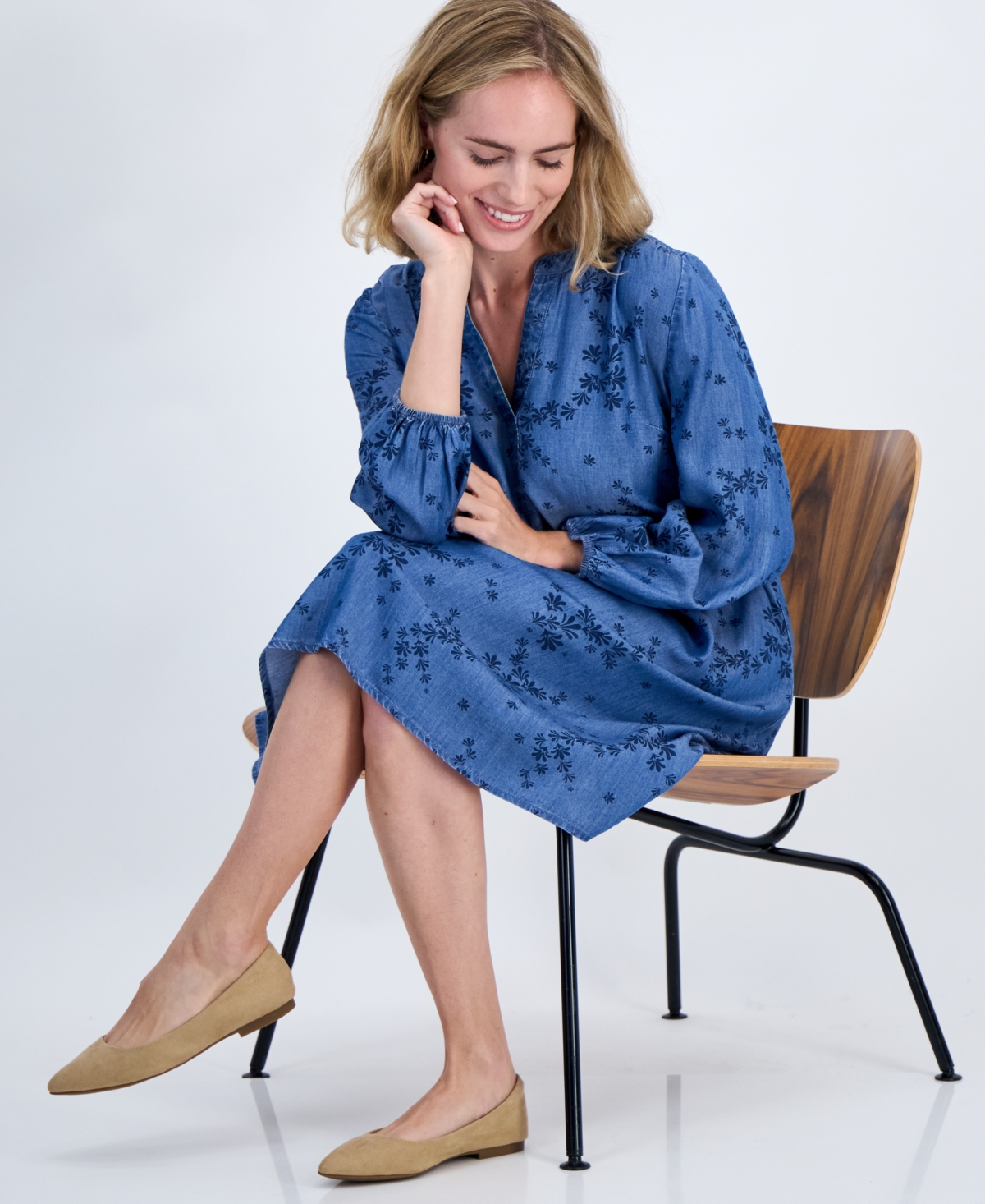 Style & Co Petite Floral-Print Popover Dress, Macy's Exclusive