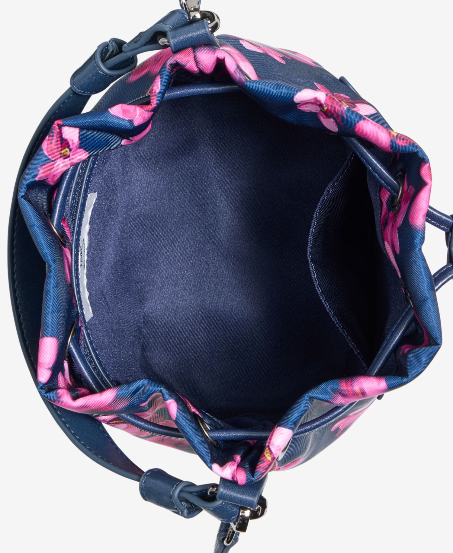 Floral-Print Drawstring Crossbody Top Handle Handbag