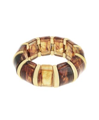 Brown Boho Resin Stretch Bracelet