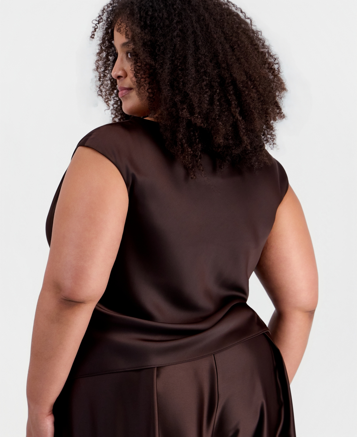 Muse Plus Asymmetrical Draped Top