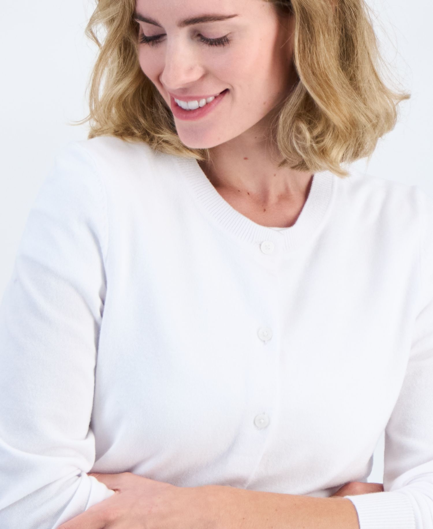 Petite Crewneck Cardigan