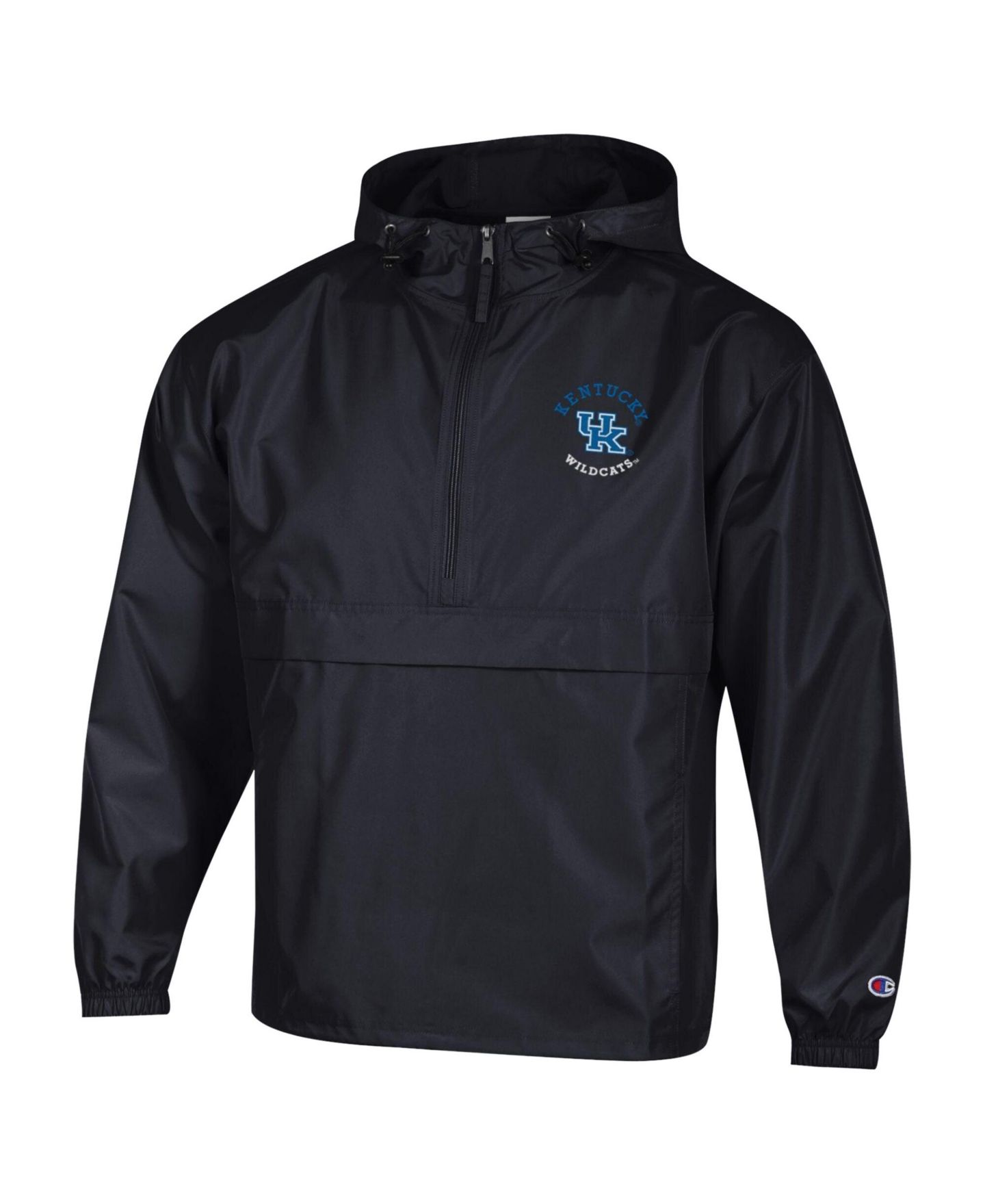 Мужская куртка Champion Black Kentucky Wildcats Packable Hooded Windbreaker Half-Zip — фото 3
