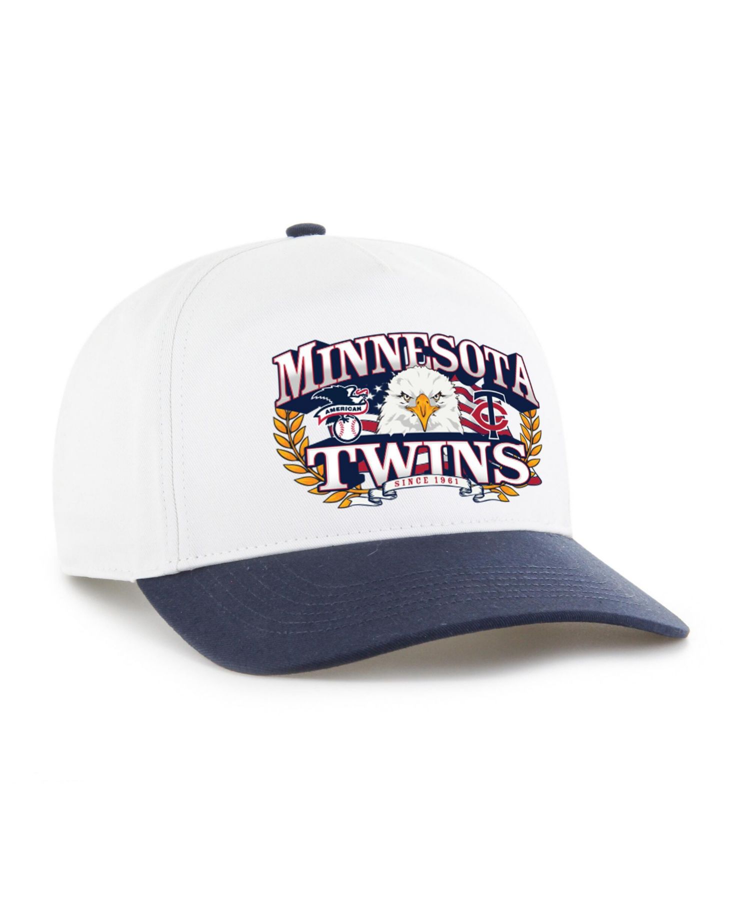 Men's White/Navy Minnesota Twins Americana Eagle Hitch Adjustable Hat