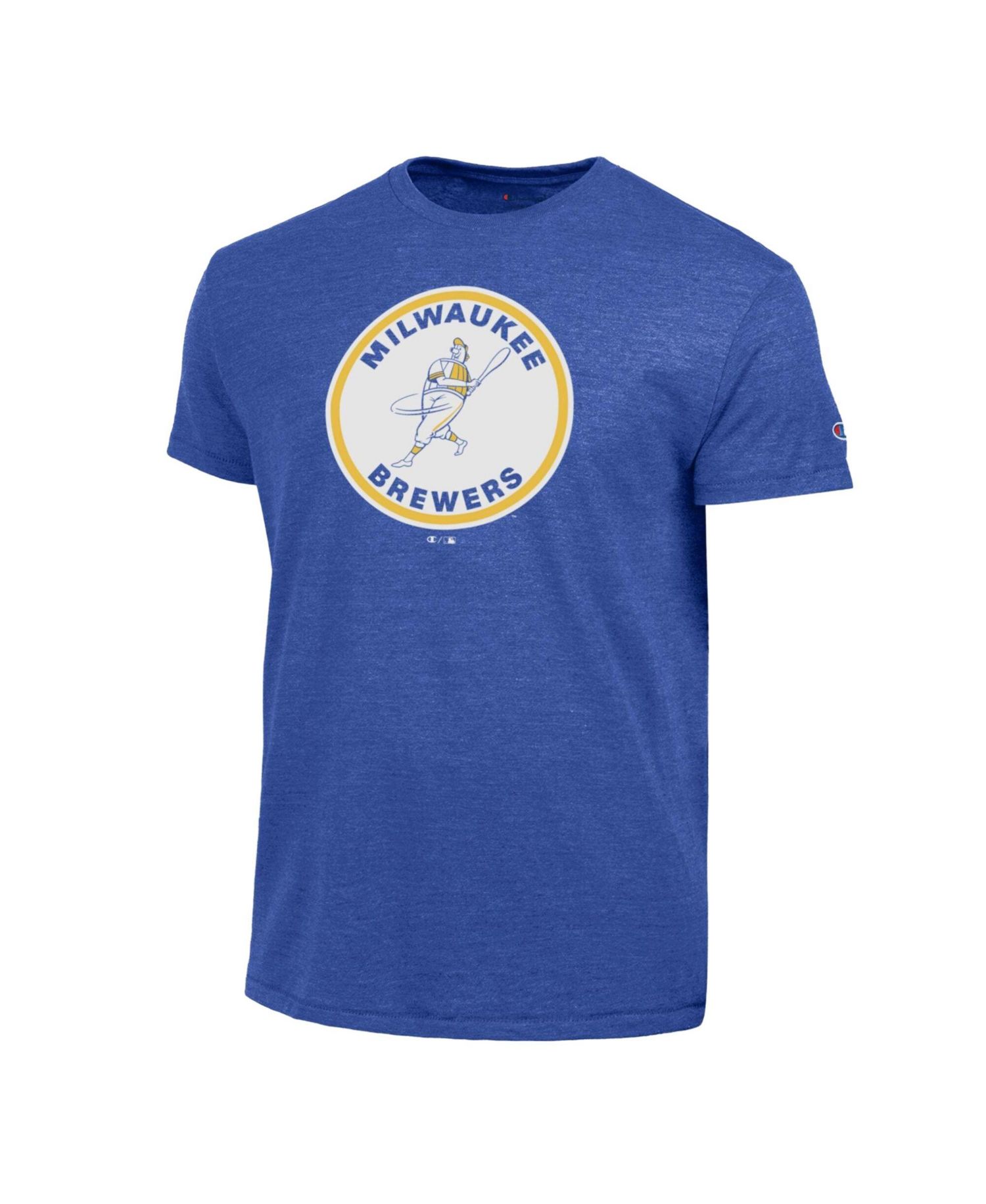 Men's Royal Milwaukee Brewers Cooperstown Logo Tri-Blend T-Shirt