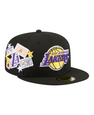 Men's Black Los Angeles Lakers Team Collage 59FIFTY Fitted Hat