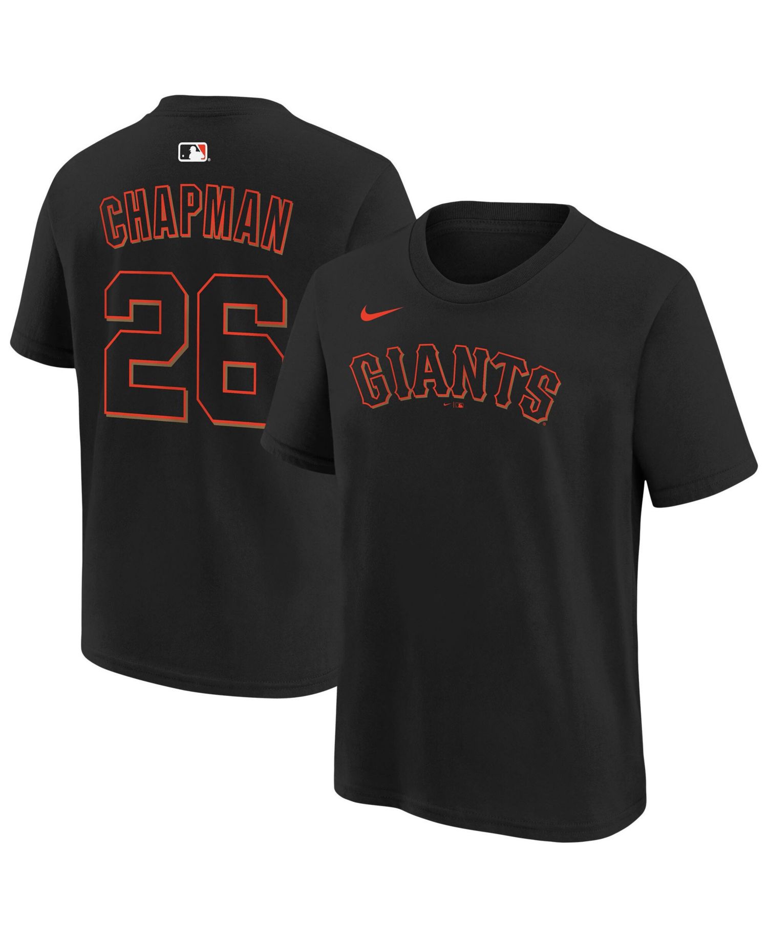Big Boys and Girls Matt Chapman Black San Francisco Giants Name & Number T-Shirt