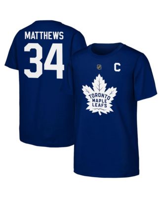 Big Boys and Girls Auston Matthews Blue Toronto Maple Leaf's Player Name & Number T-Shirt