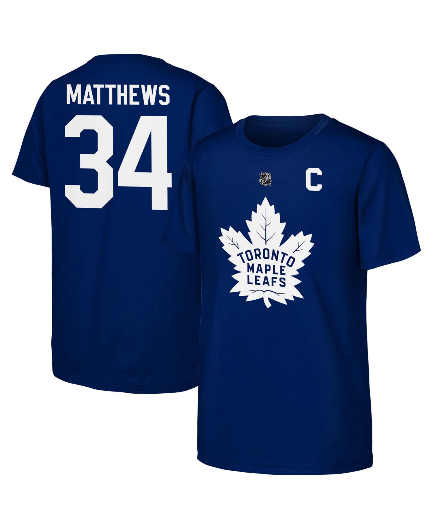 Big Boys and Girls Auston Matthews Blue Toronto Maple Leaf's Player Name & Number T-Shirt