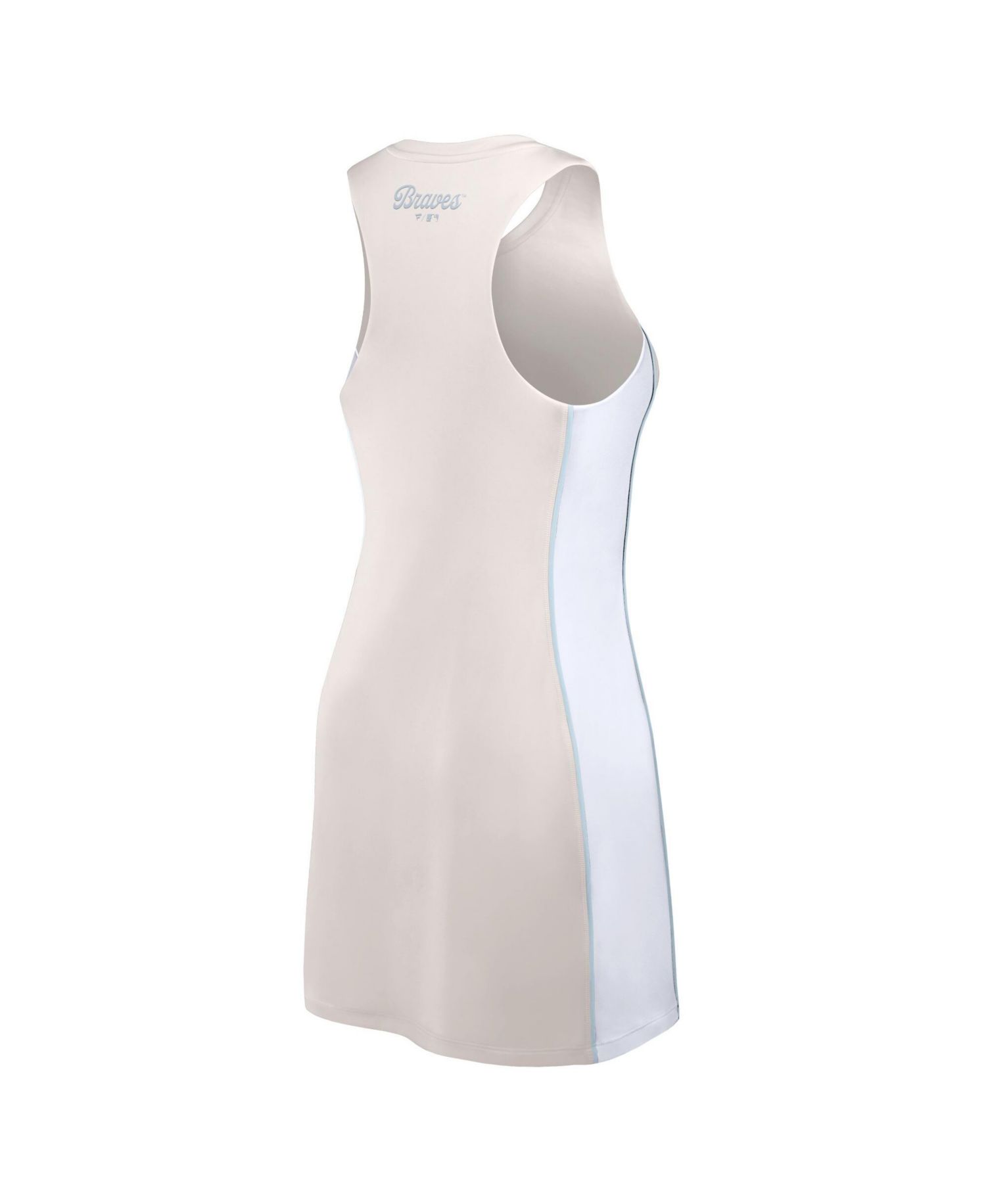 Women's Cream Atlanta Braves Studio Boost Athletic Half-Zip Dress