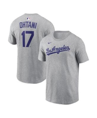 Men's Shohei Ohtani Heather Gray Los Angeles Dodgers Name & Number T-Shirt