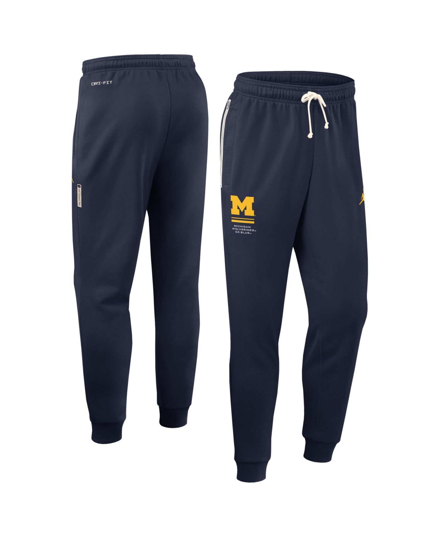 Men's Navy Michigan Wolverines 2026 Sideline Standard Issue Dri-FIT Taper Pants