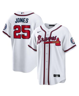 Men's Andruw Jones White Atlanta Braves Home Replica 2026 Hall of Fame Patch Jersey