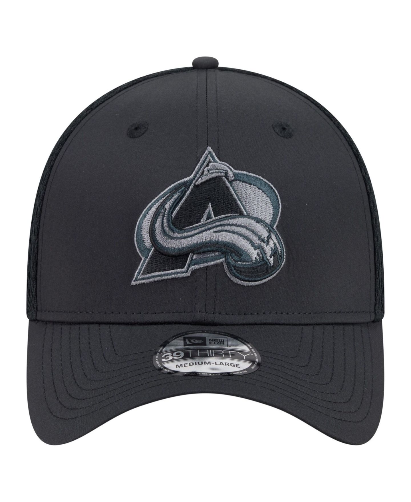 Мужской головной убор New Era Black Colorado Avalanche Blackout 39THIRTY Flex Fit Hat — фото 2
