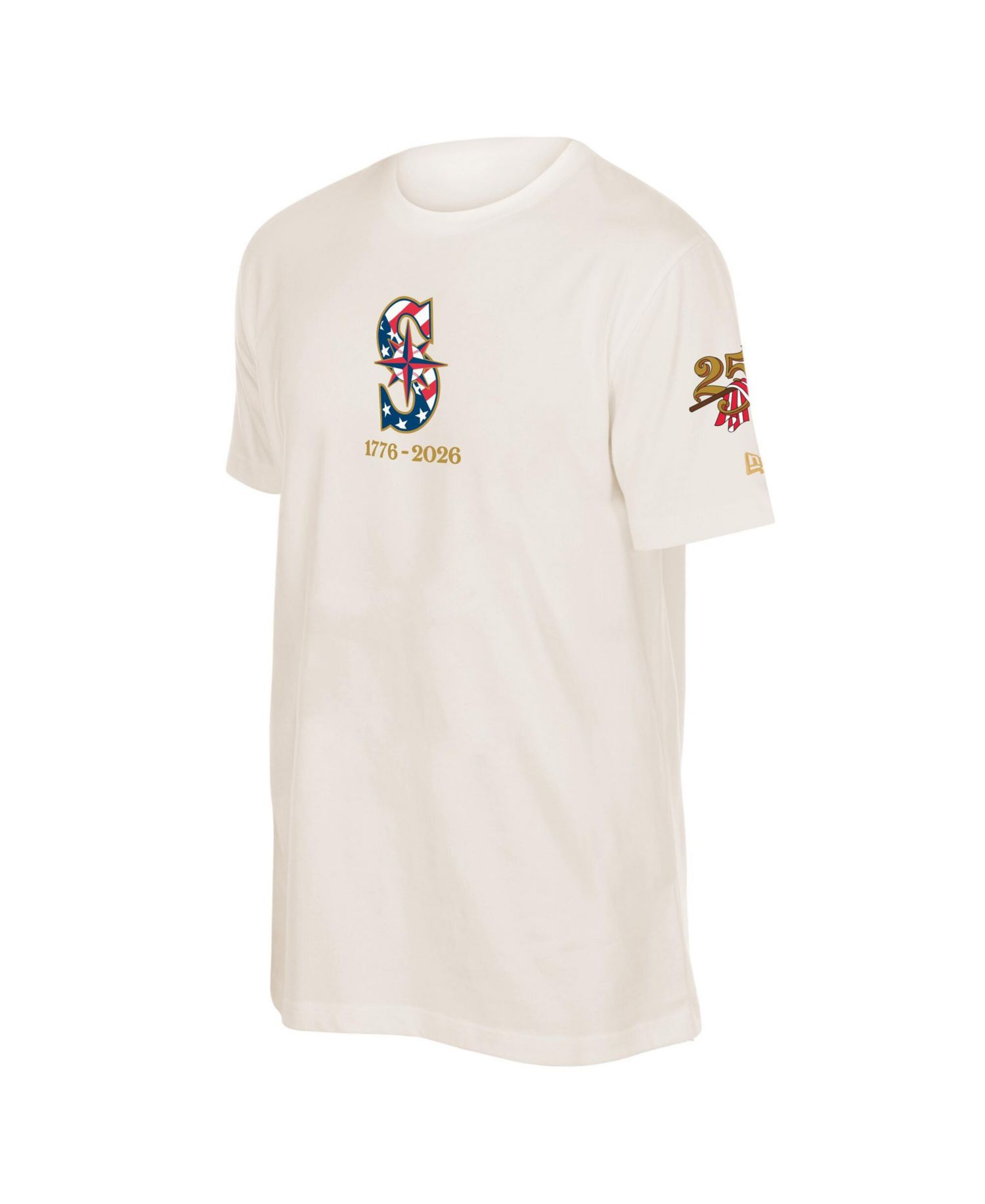 Men's Cream Seattle Mariners 250th Fourth of July T-Shirt
