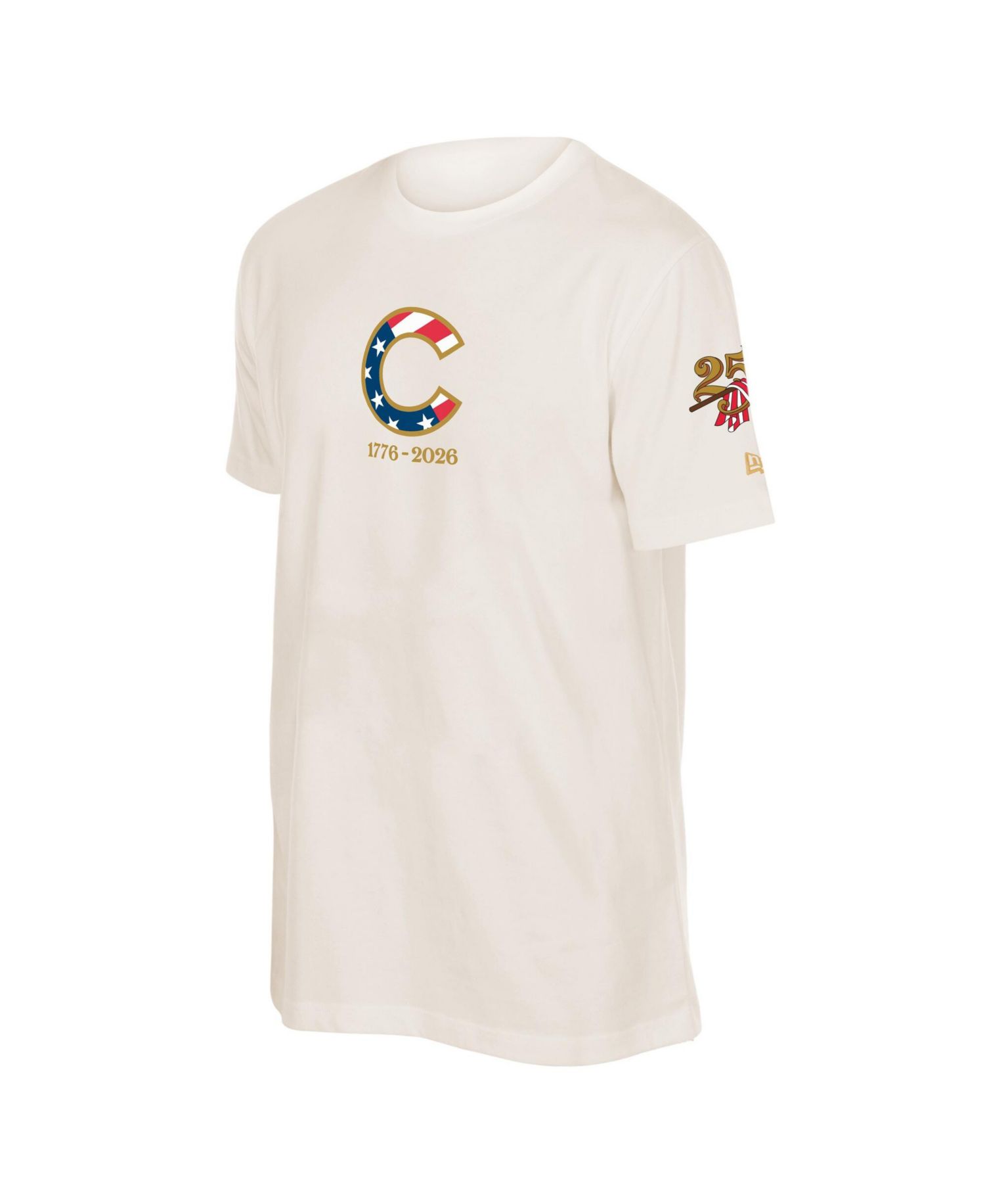 Men's Cream Chicago Cubs 250th Fourth of July T-Shirt