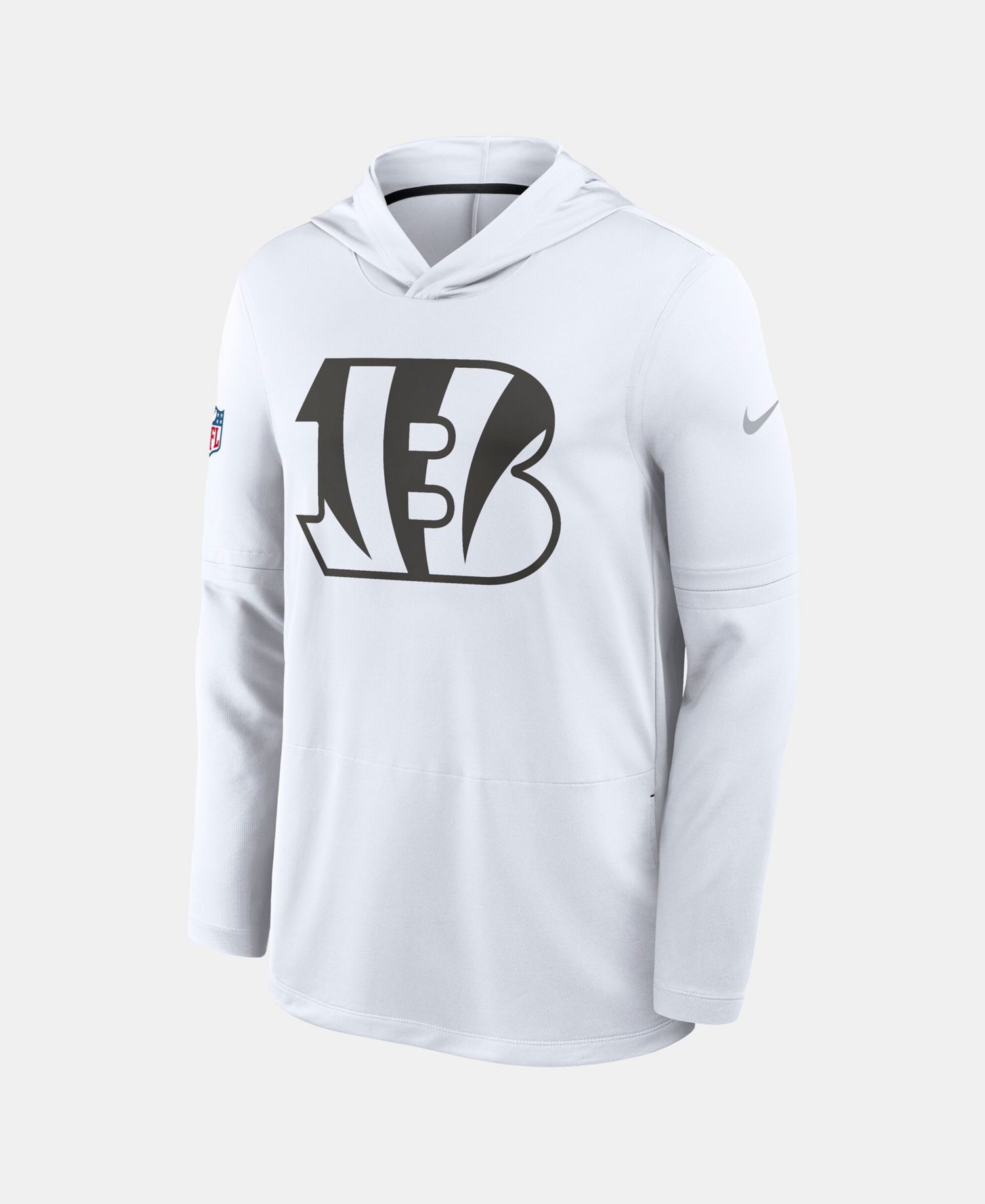 Men's White Cincinnati Bengals Sideline Dri-FIT Long Sleeve Hooded T-Shirt