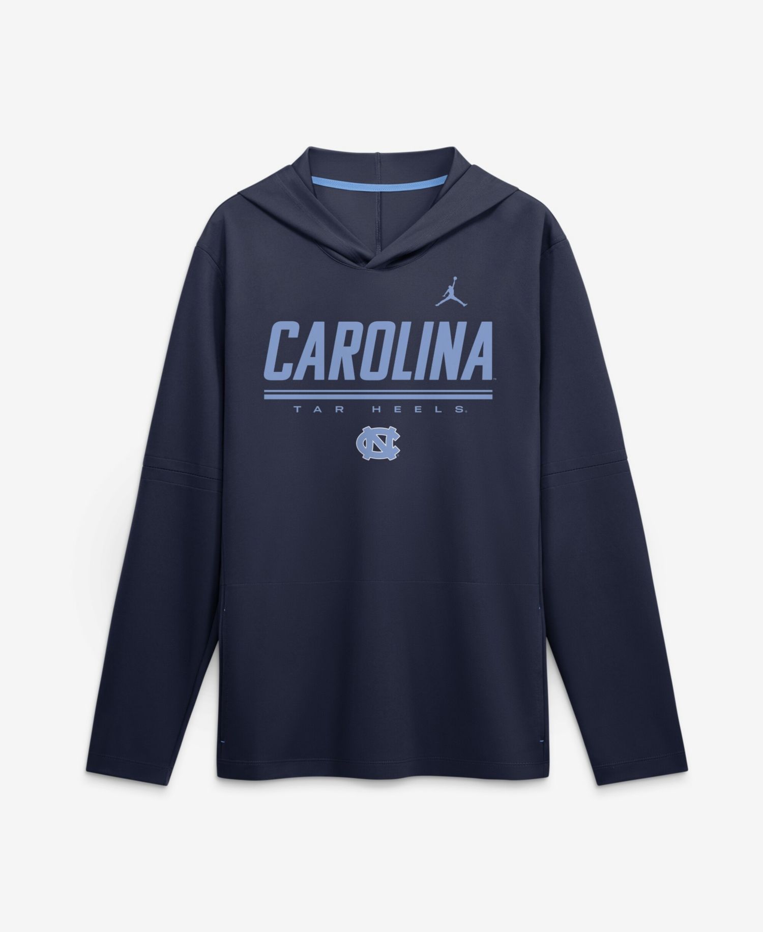 Men's Navy North Carolina Tar Heels 2026 Sideline Lightweight Long Sleeve Hooded Dri-FIT T-Shirt