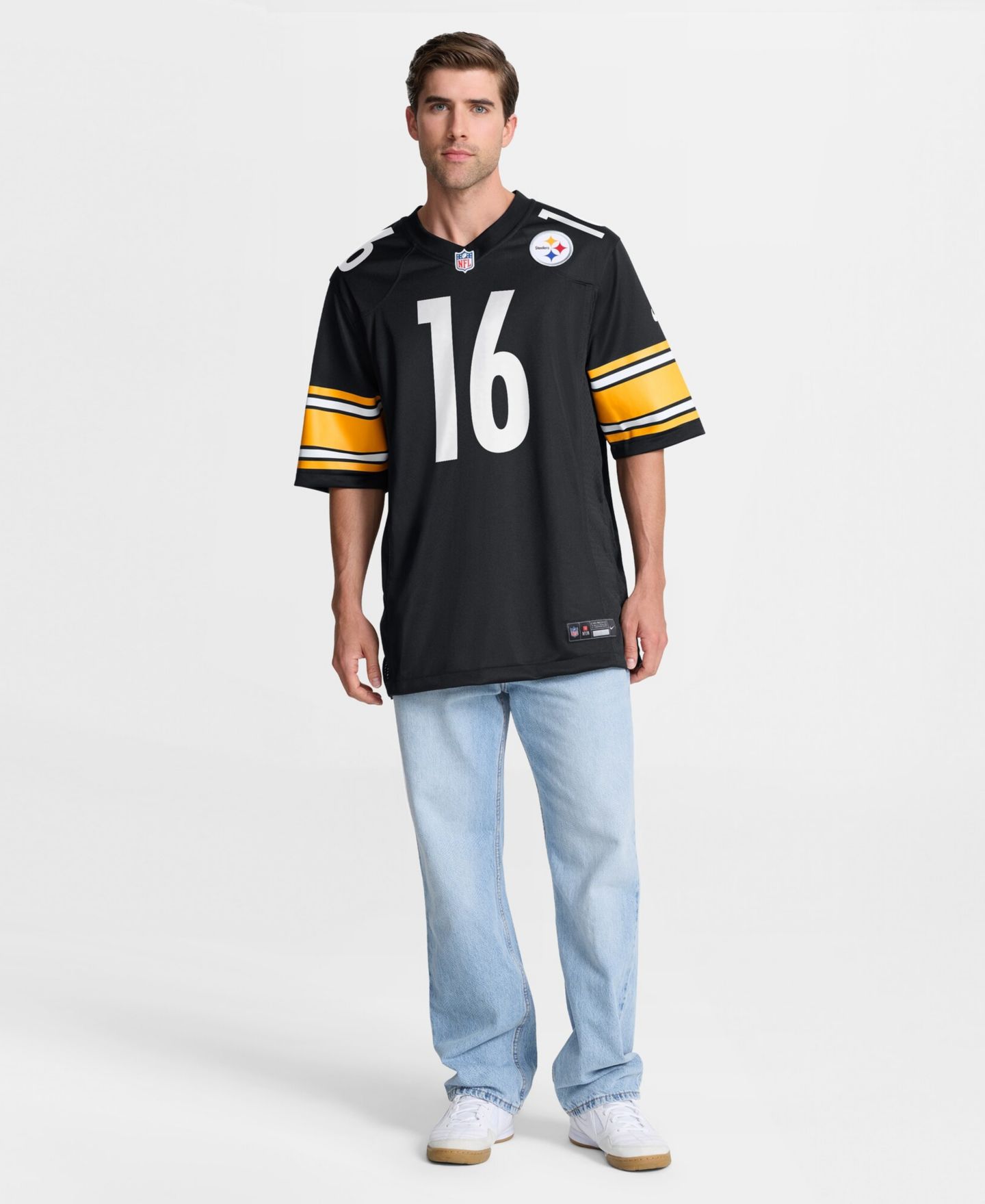 Мужской топ Nike Drew Allar Black Pittsburgh Steelers Game Jersey — фото 4