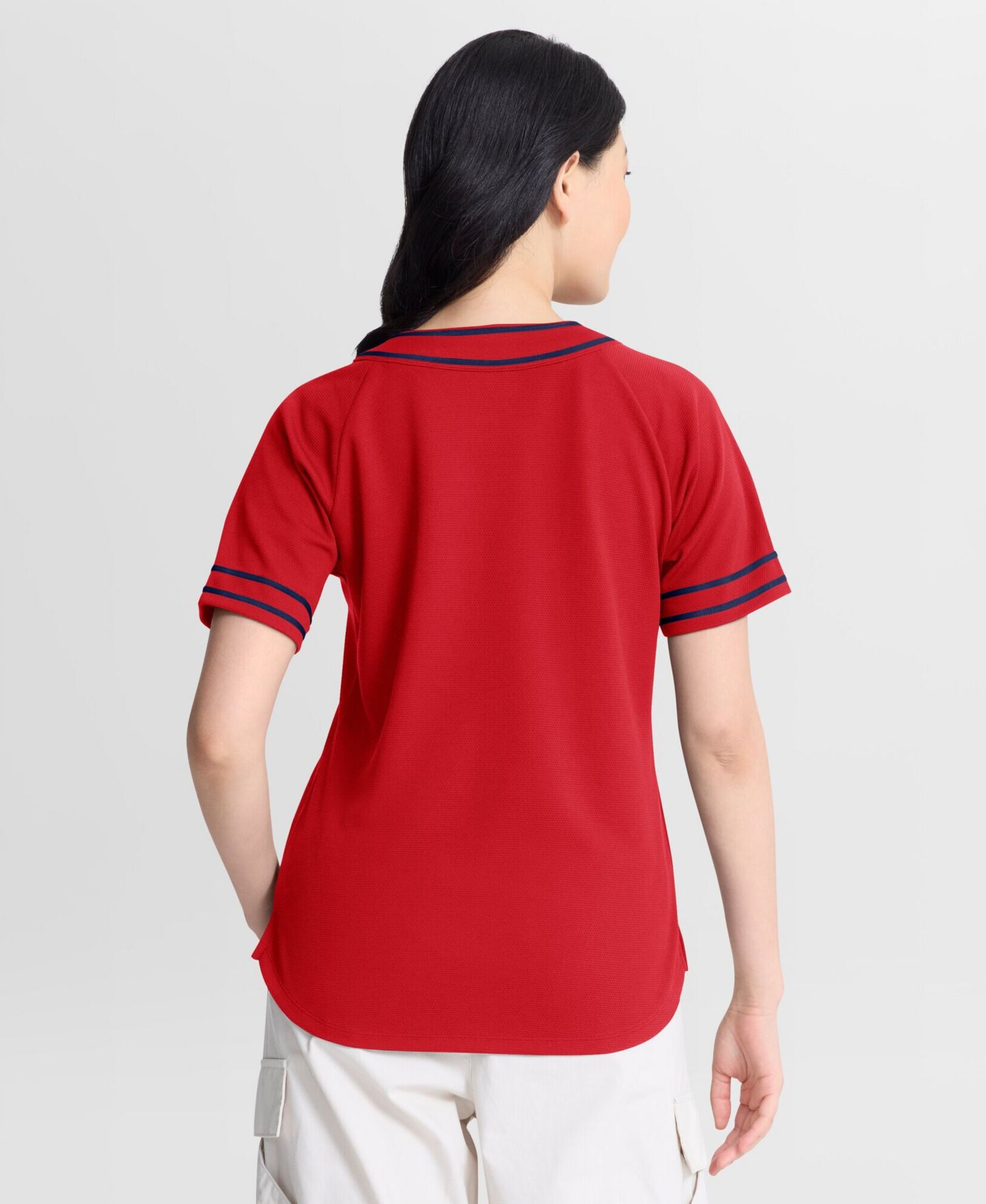 Women's Red St. Louis Cardinals Diva Race Ahead Raglan V-Neck T-Shirt