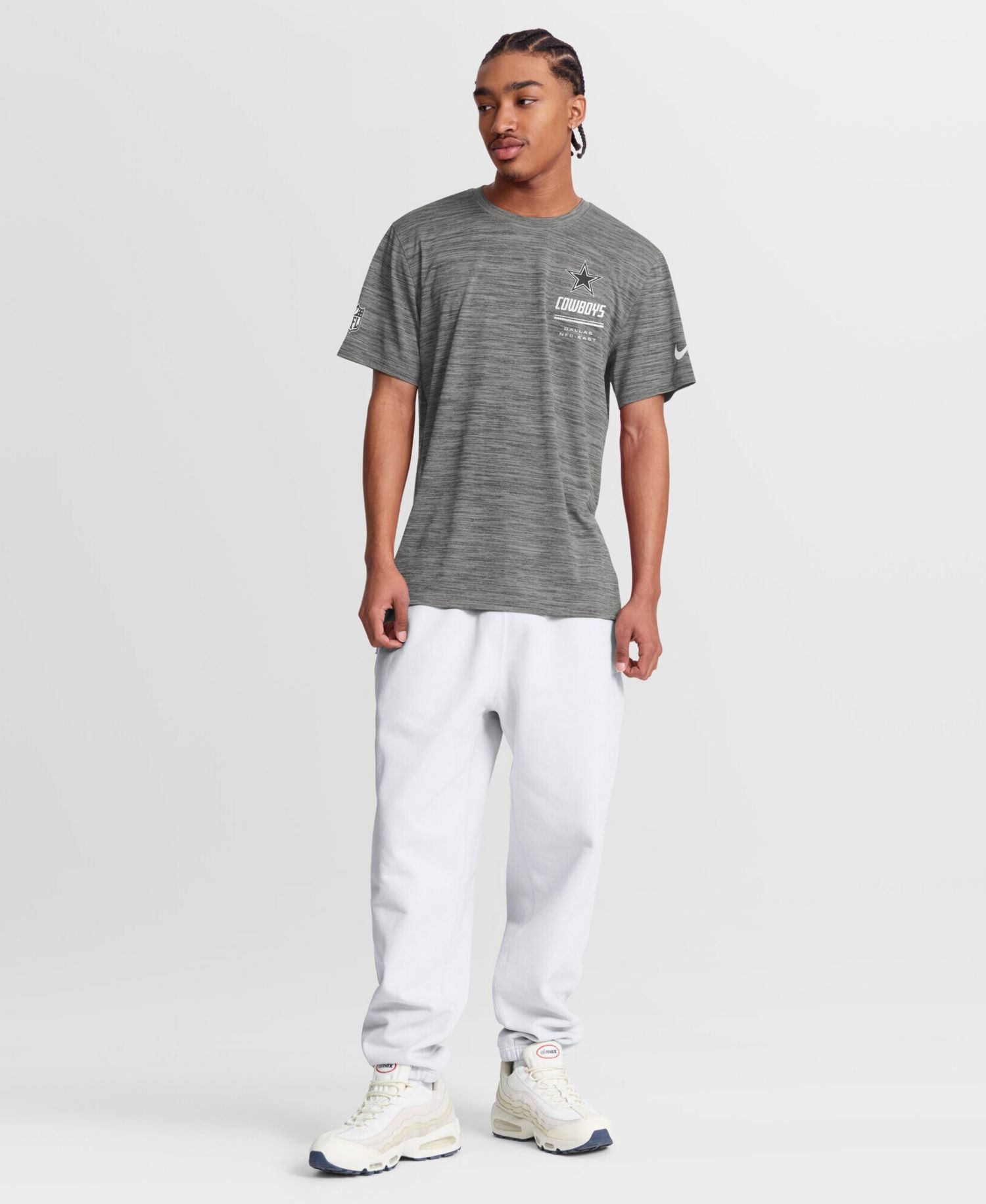 Men's Gray Dallas Cowboys Sideline Double Covered Dri-FIT Velocity T-Shirt