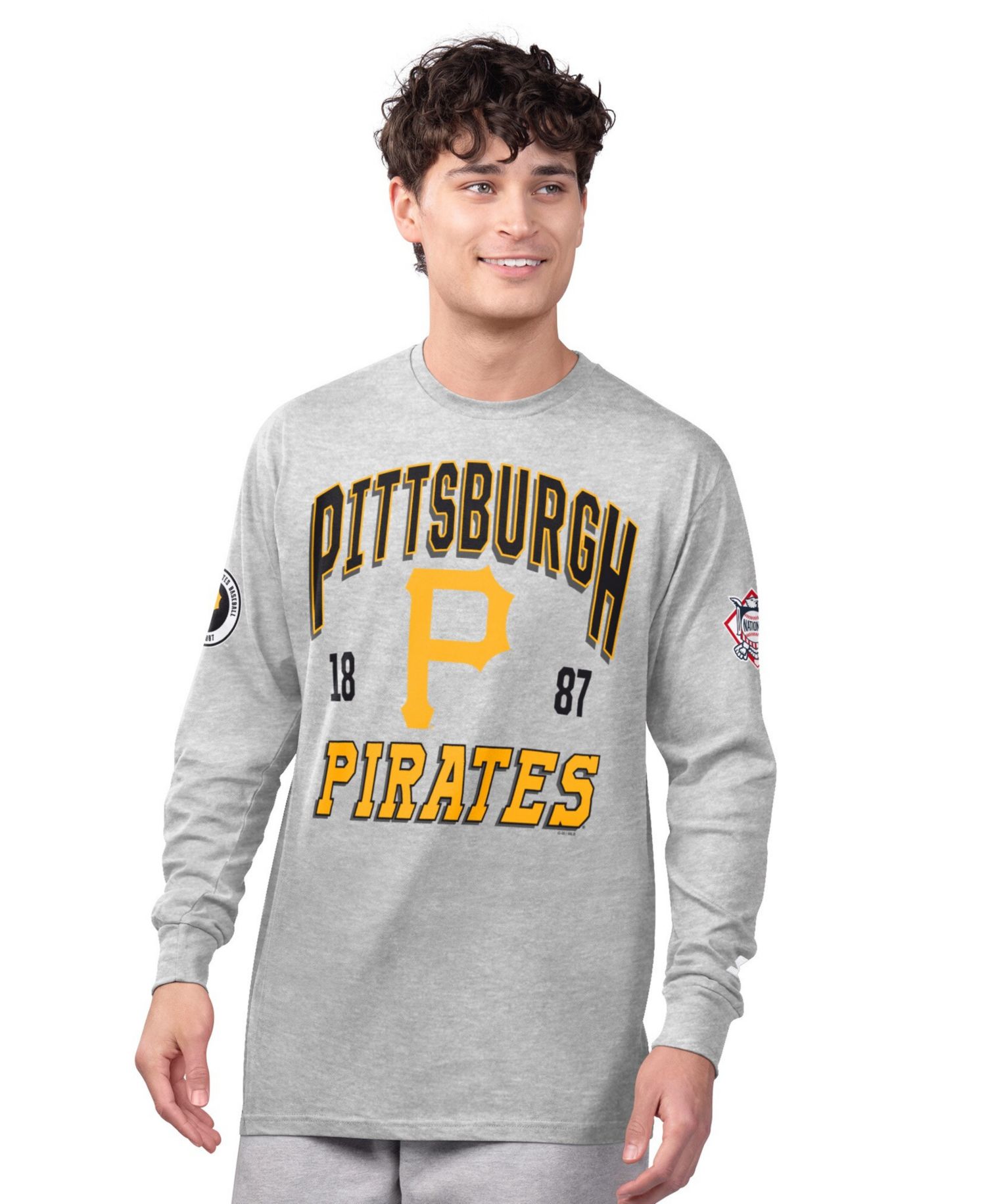 Men's Heather Gray/Black Pittsburgh Pirates Two-Pack Long Sleeve Short Sleeve T-Shirt Set