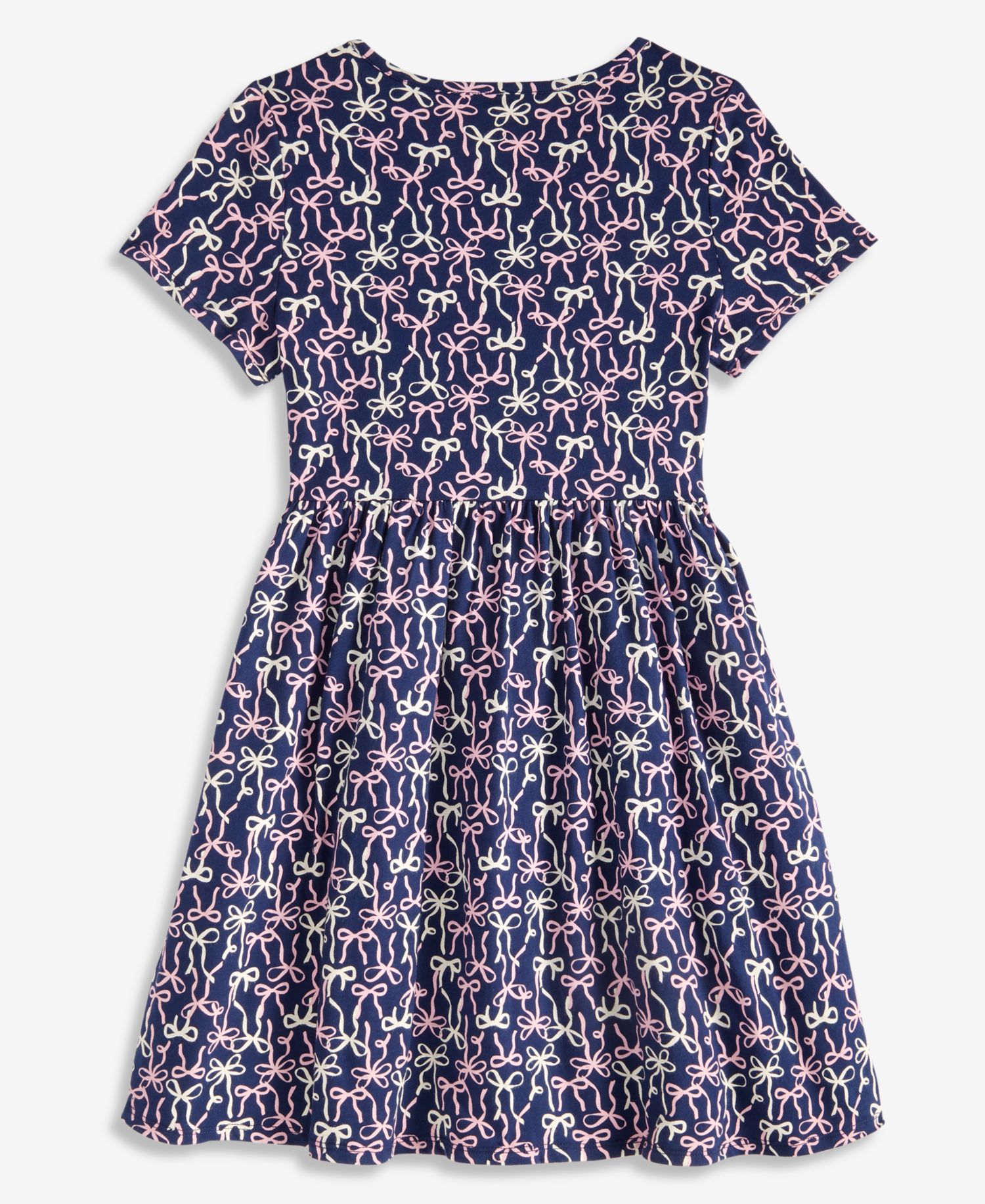 Girls' XS-XL Festive Bows Cotton Dress