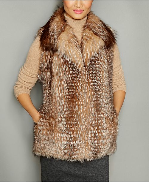 The Fur Vault Fox Fur Vest Women - The Fur Vault - Macy's