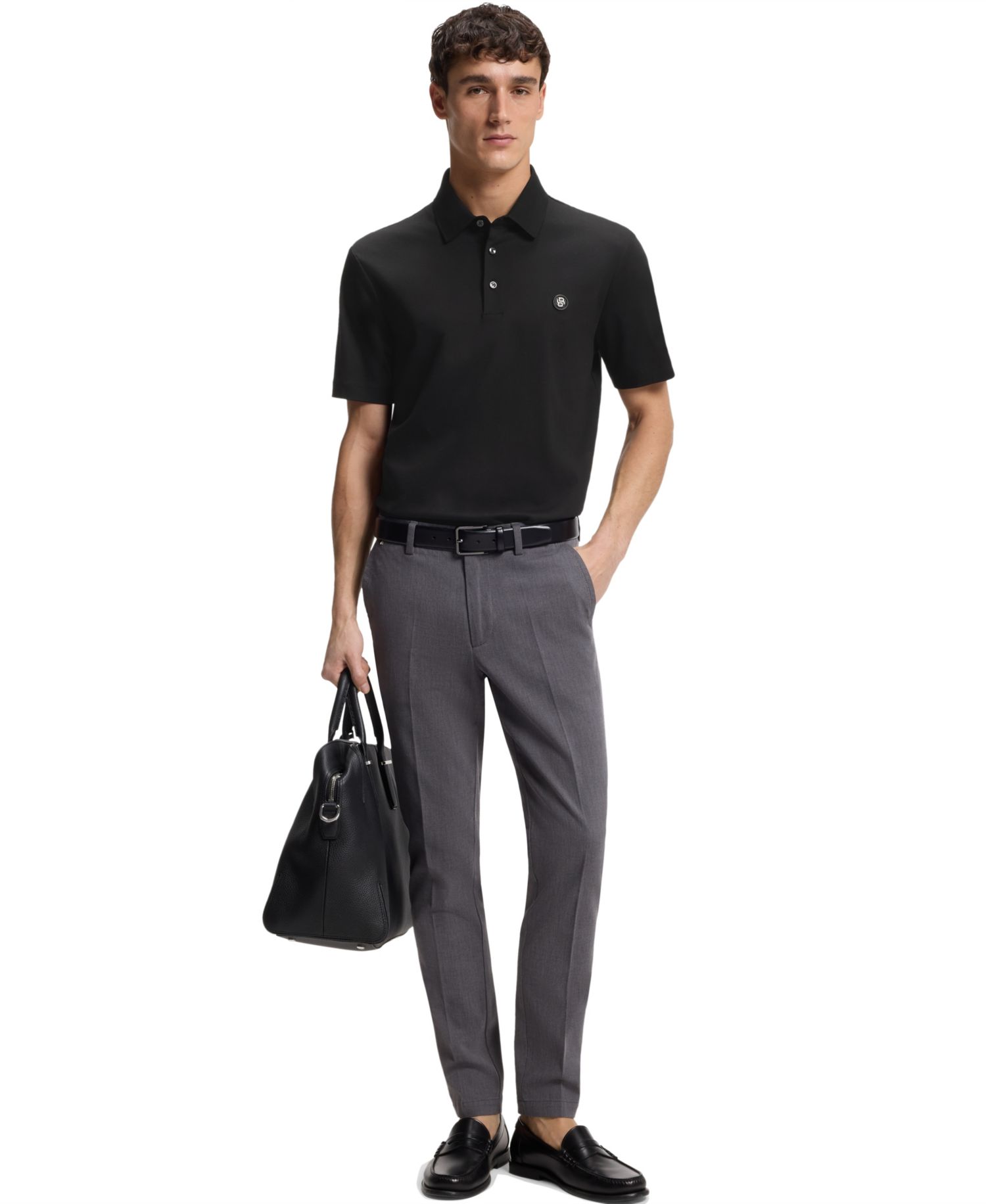 Men's Mercerised Cotton Monogram Regular-Fit Polo Shirt