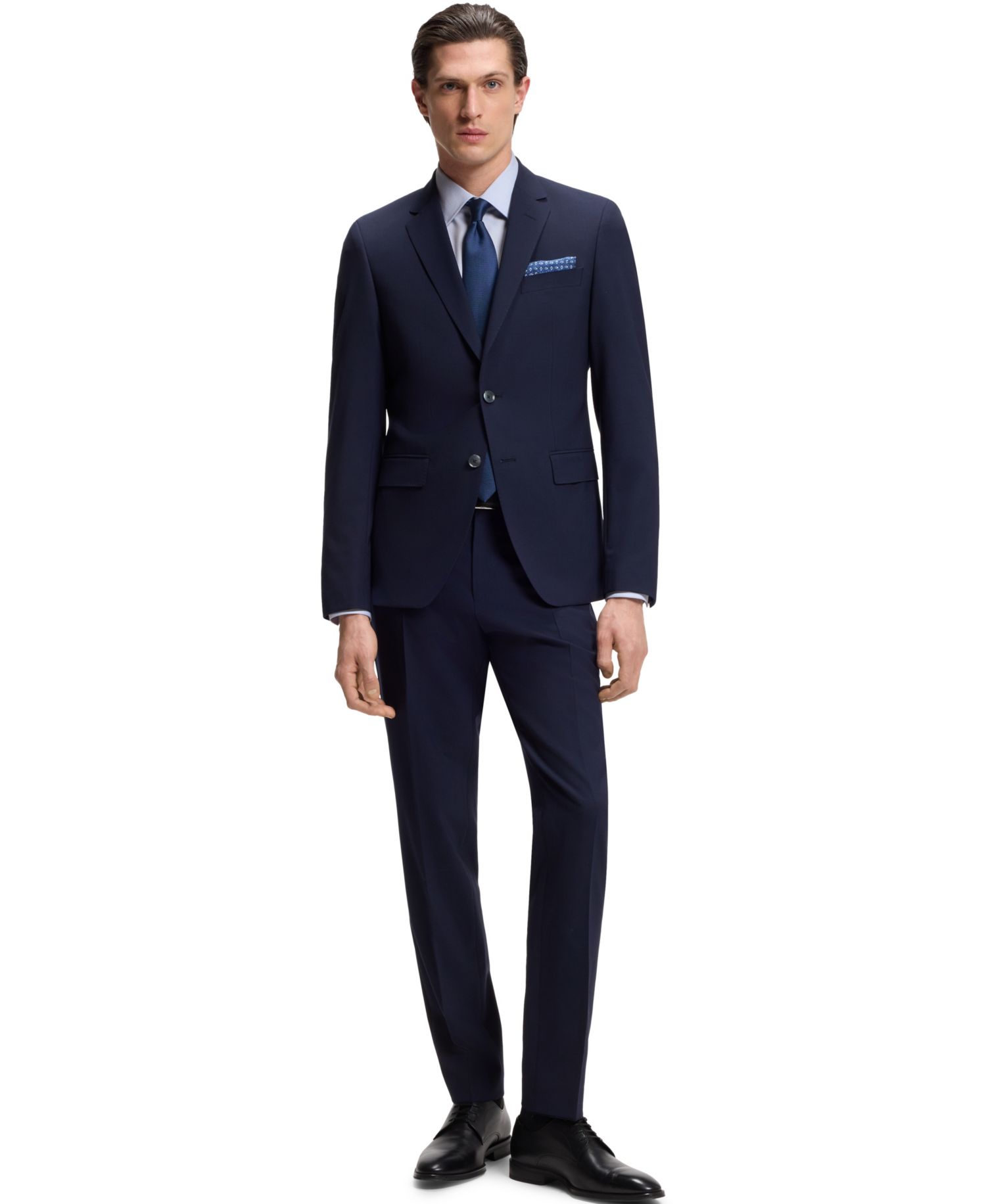 Men's Stretch-Cotton Dobby Regular-Fit Dress Shirt