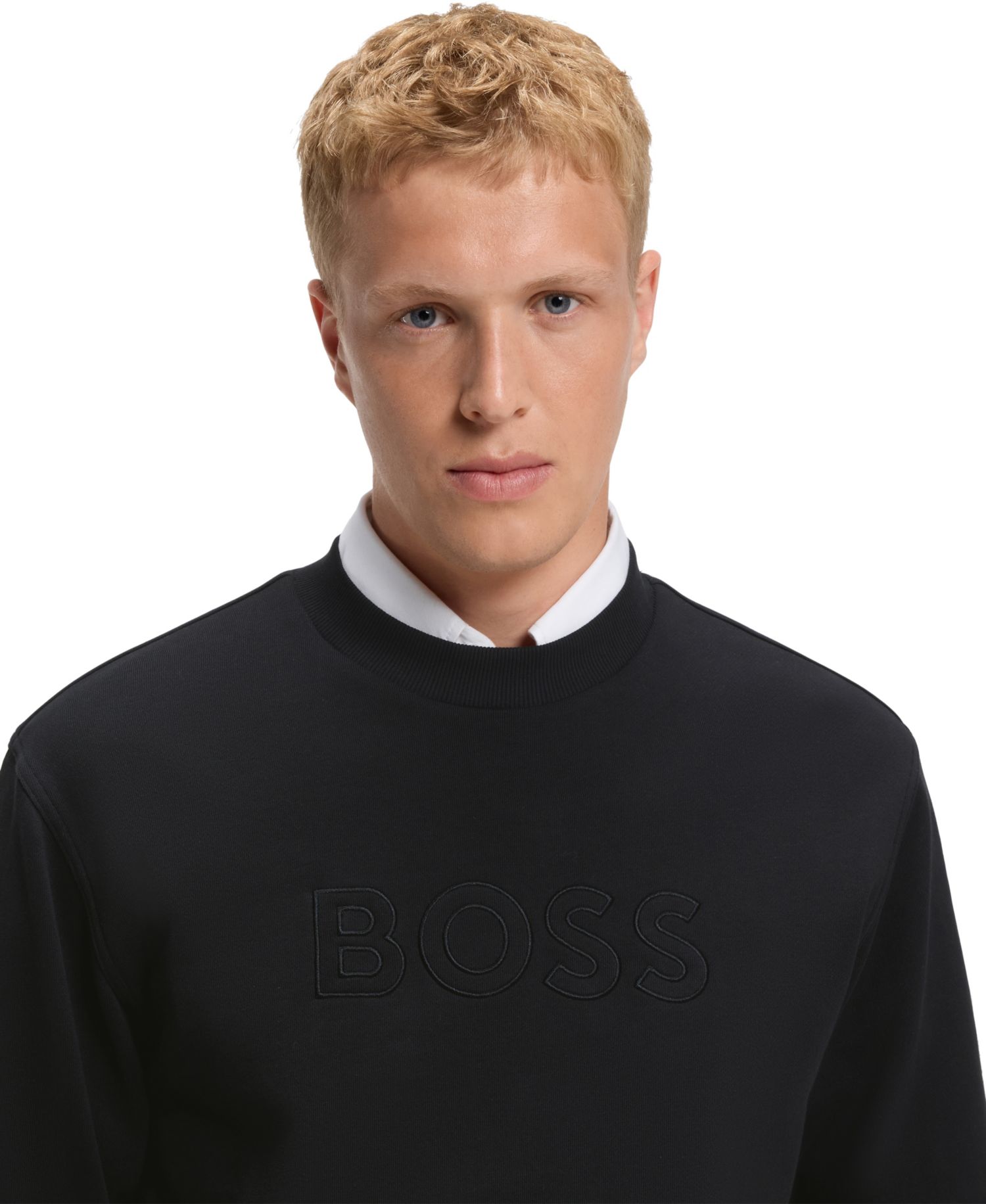 BOSS by Men's Cotton-Terry Relaxed-Fit Sweatshirt