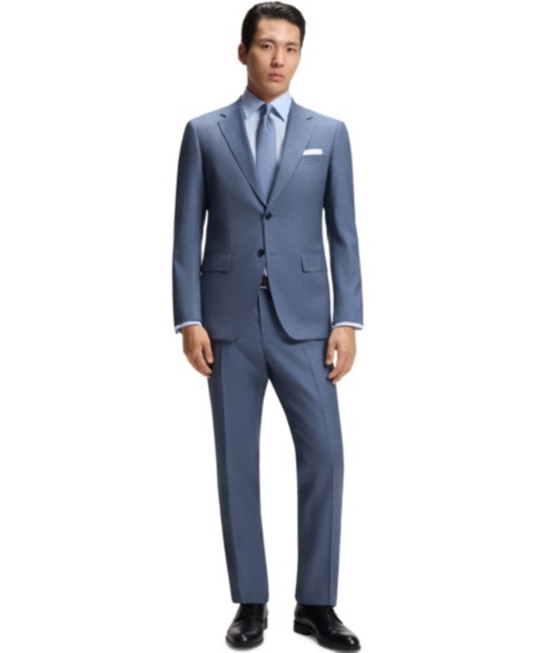 Мужские Hugo Boss BOSS by Men's Patterned Stretch Wool Two-Piece Slim-Fit Suit