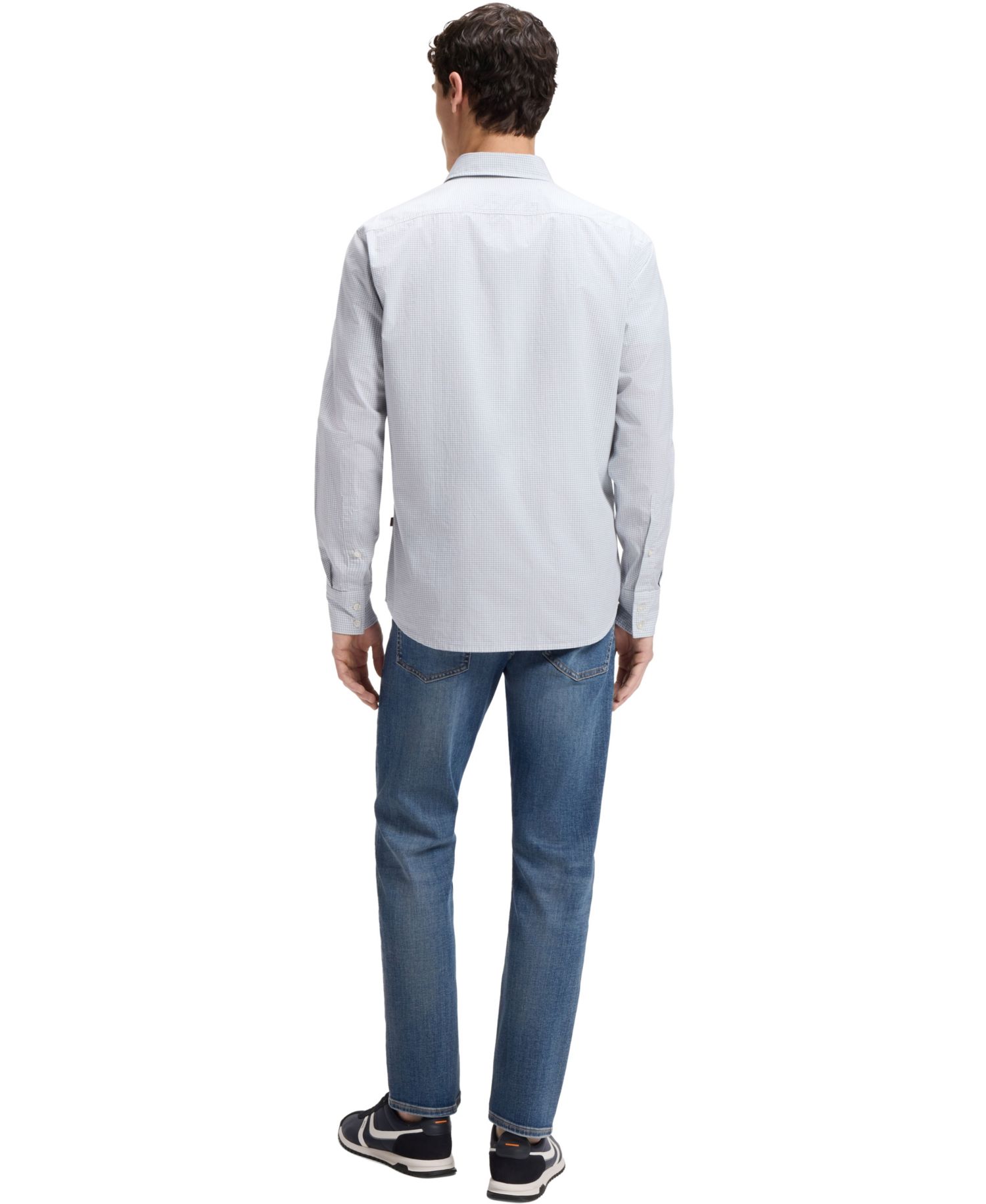 Men's Stretch-Cotton Dobby Regular-Fit Dress Shirt