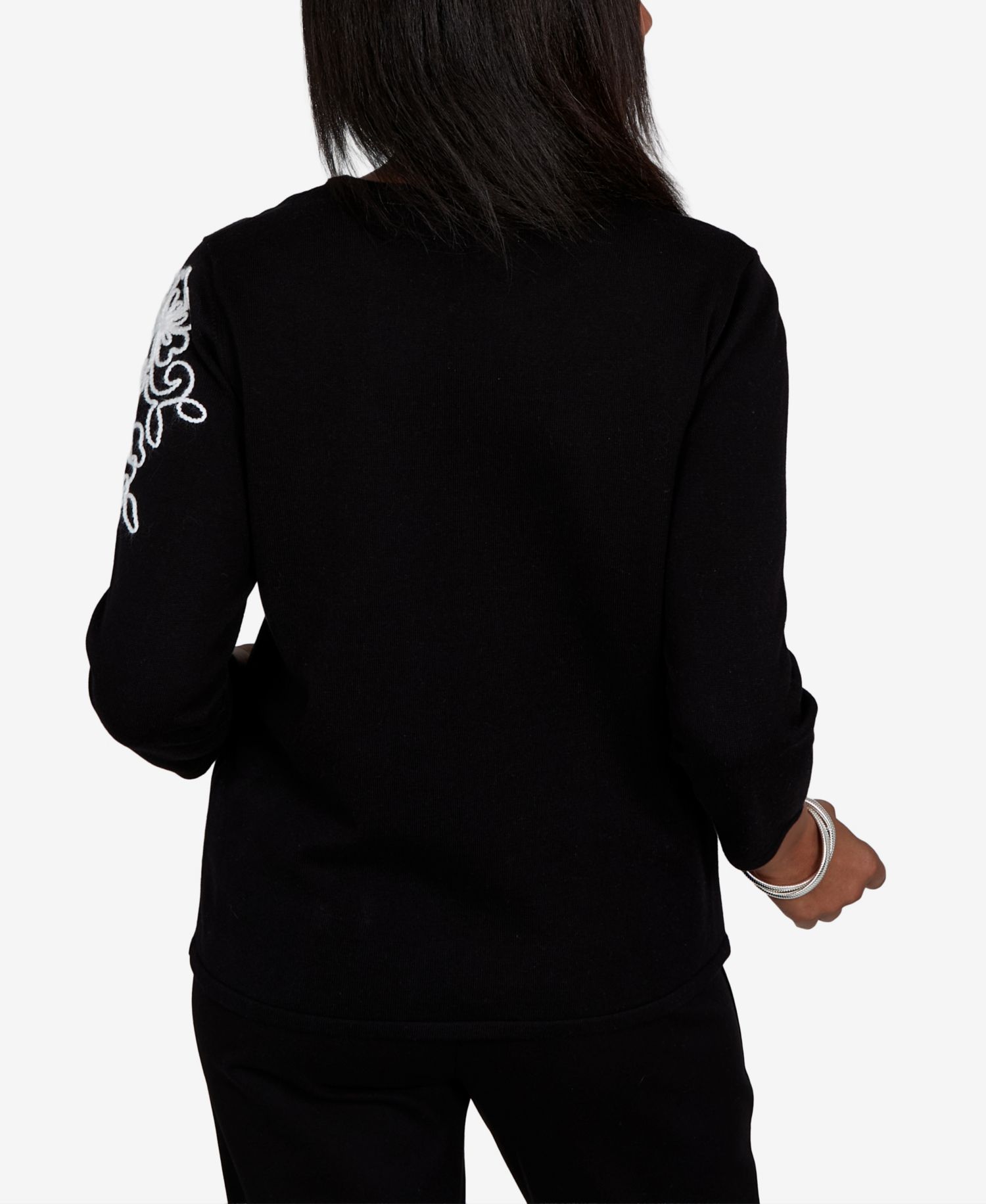 Women's Floral Scroll Soutache Sweater