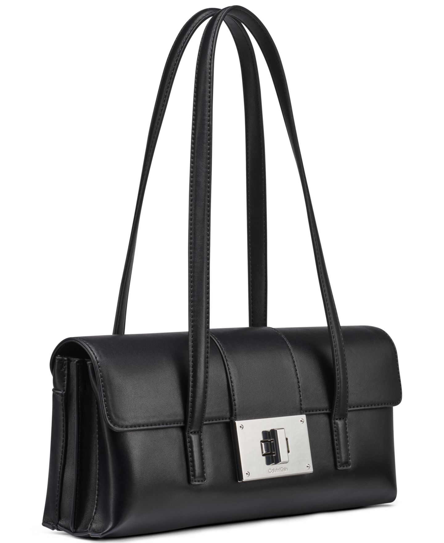Женская сумка Calvin Klein Saige Medium Shoulder Handbag, цвет: Чёрный / Серебряный — фото 5