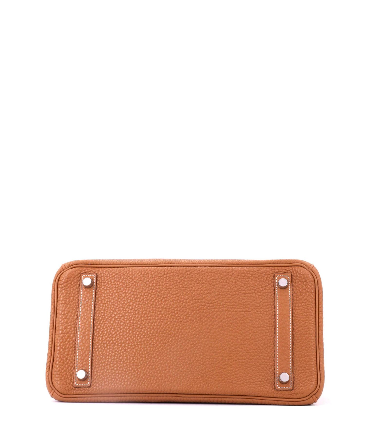 Birkin 30 Handbag Brown Togo with Palladium Hardware
