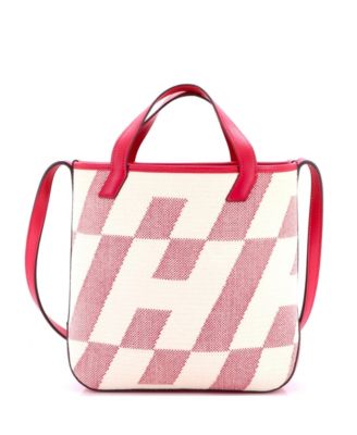 27 Cabas H en Biais Tote Canvas with Leather