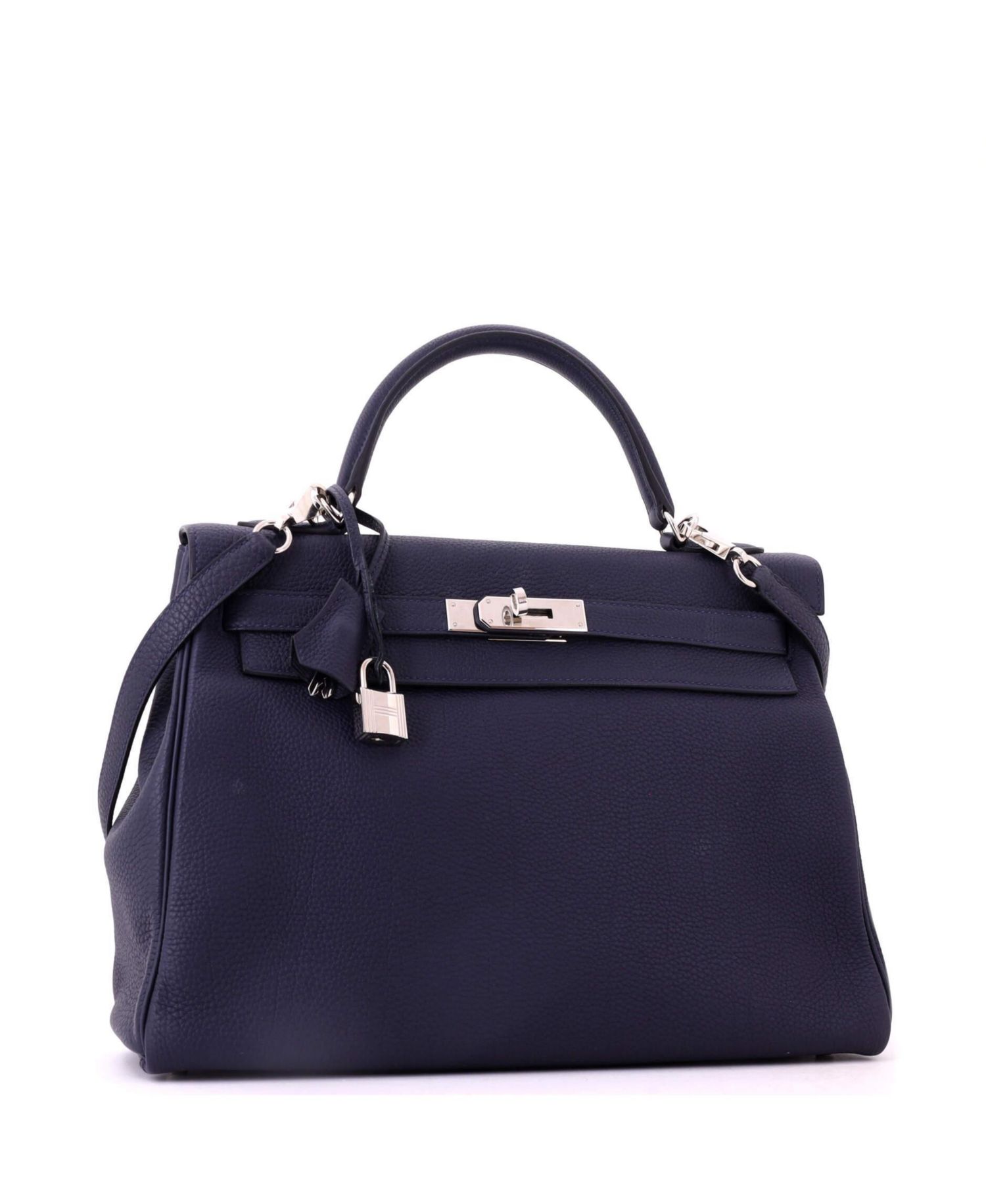 Kelly 32 Handbag Blue Togo with Palladium Hardware