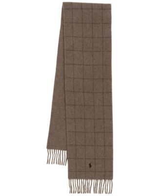 Men's Wool Blend Reversible Windowpane Scarf