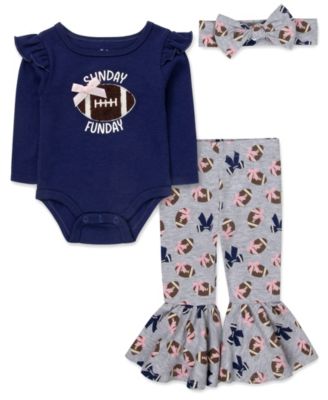 Baby Girls' Sunday Funday Bodysuit, Pants, and Headband, 3-Piece Set