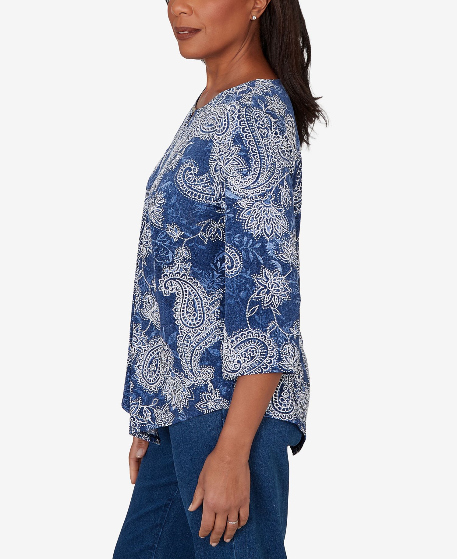 Petite Paisley Puff Printed Top