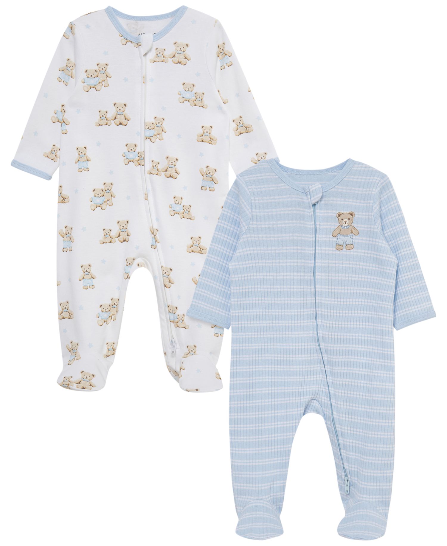 Baby Boys' Cotton Long-Sleeve Coverall, 2-Pack