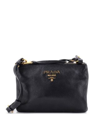 Small Double Zip Crossbody Bag Vitello Daino