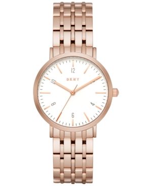 image of Dkny Women-s Minetta Rose Gold-Tone Stainless Steel Bracelet Watch 36mm NY2504