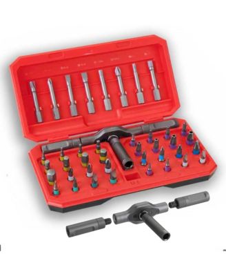 42 in 1 Ratcheting Screwdriver Set T-handle Multi-bit Repair Tool Kit
