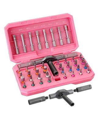 42 in 1 Ratcheting Screwdriver Set T-handle Multi-bit Repair Tool Kit